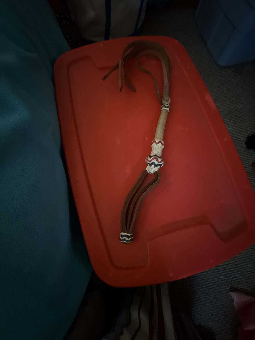 Vintage Hand-Braided Leather Quirt Horse Riding Crop